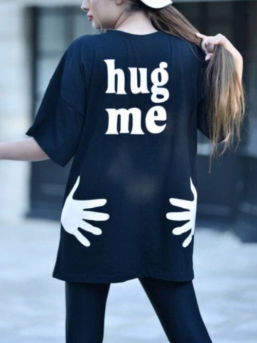 تیشرت لانگ زنانه Hug Me